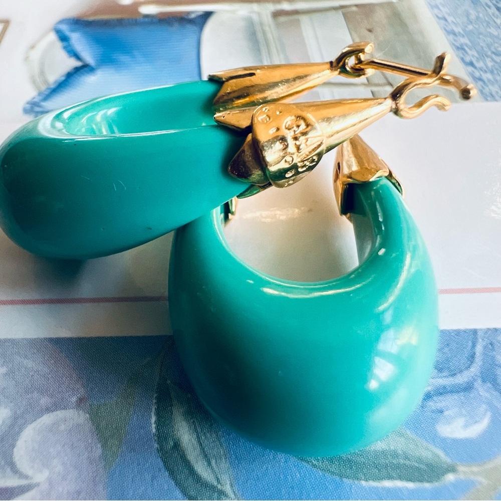 Gas Bijoux Turquoise Ecume Small Hoop Earrings